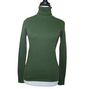 Merona Ribbed Knit Turtleneck Sweater Women’s Size S – Forest Green